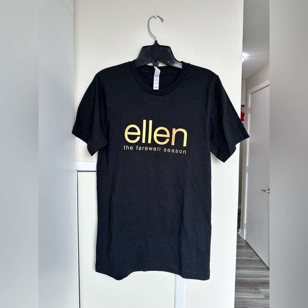 The Ellen Show Women's Black Tee with Gold Print 100% cotton | As Is - Picture 2 of 8